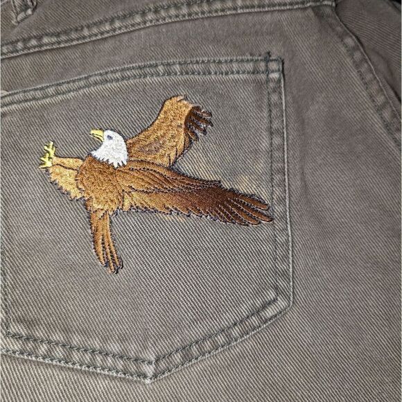 Bill Blass‎ green vintage jeans with eagle patch 🦅 - Picture 3 of 7